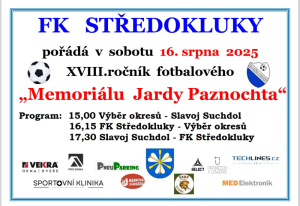 Memoriál Jardy Paznochta 16. srpna 2025